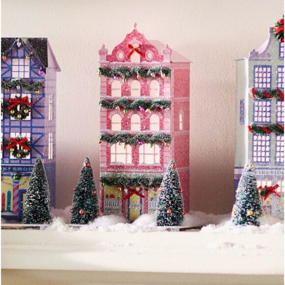 Anthropologie Emily Taylor Holiday Village House Cocoa & Mistletoe Christmas NIB - Picture 2 of 7